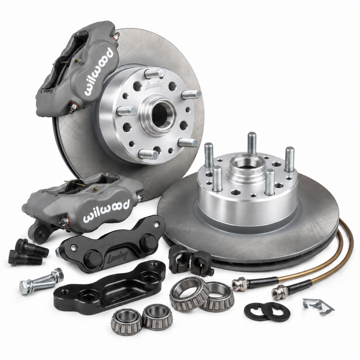 1968-79 Bay Window Titan Wilwood 5x130 / 5x112 4-Piston Front Disk Brake Kit