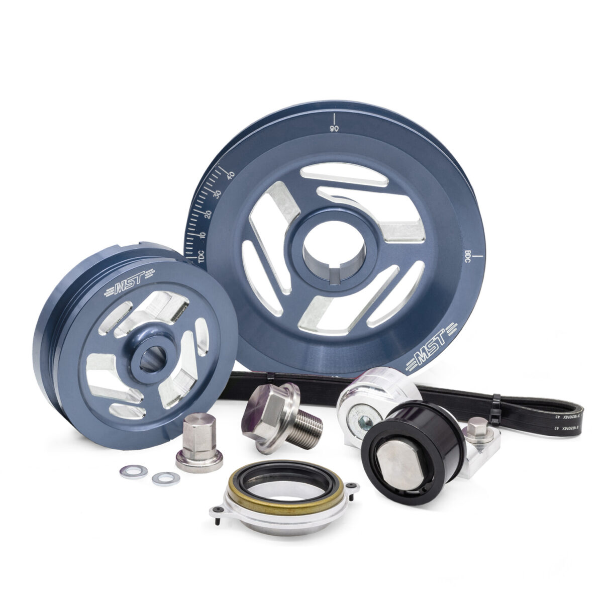 MST Ocean Blue Sand Seal Excalibur Serpentine Pulley Kit, with Spring Loaded Tensioner