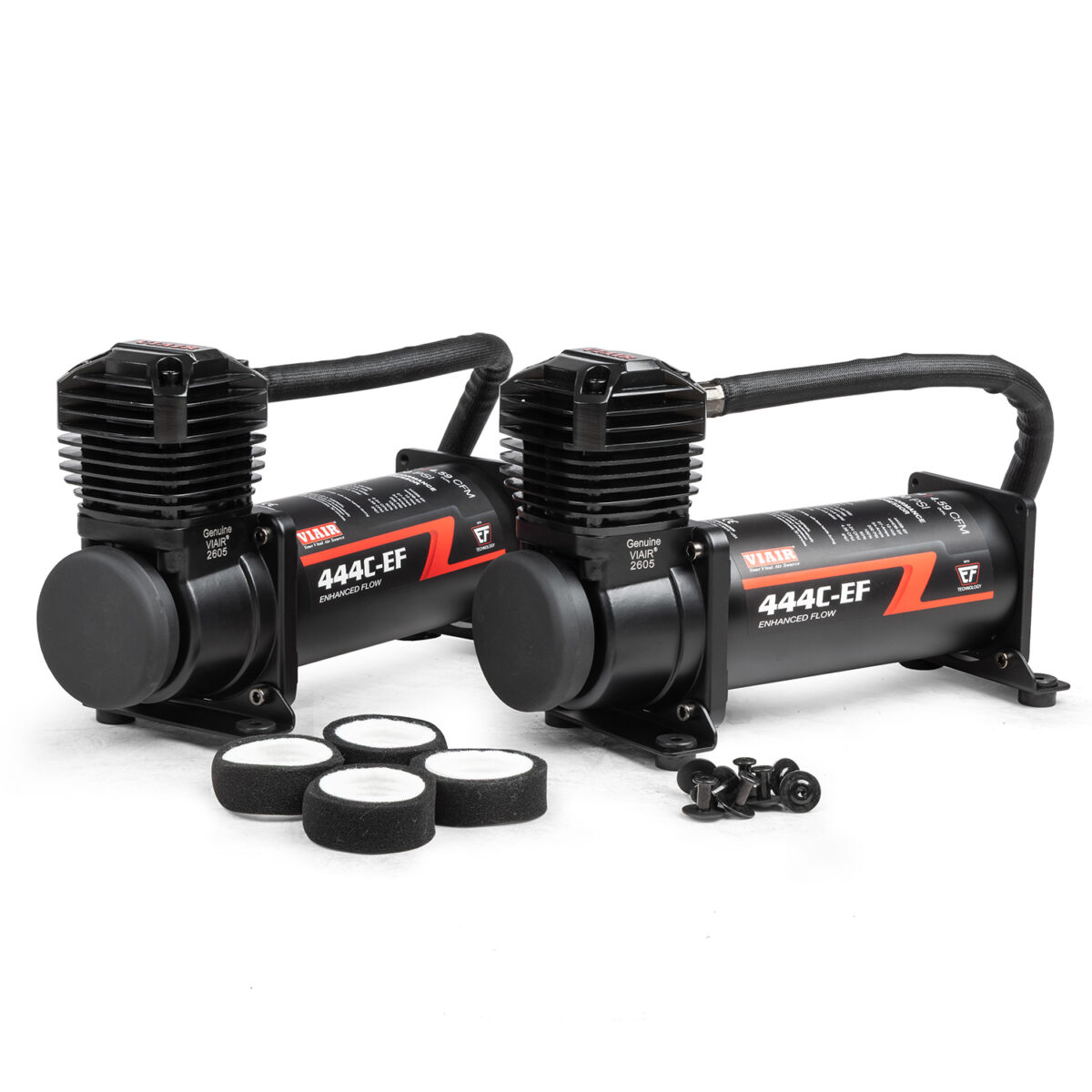 Viair Stealth Black Dual 444C EF Enhanced Flow Air Compressor Kit (200PSI)