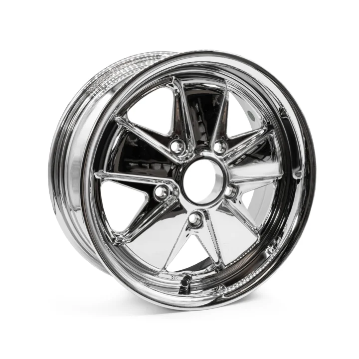 15 x 6 Flat 4 Fuchs Chrome Alloy Wheels 5x130 PCD ET35, Each