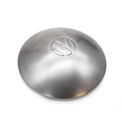 Pre 67 Raw Steel VW Logo Early Domed Chrome Centre Hub Cap, Each