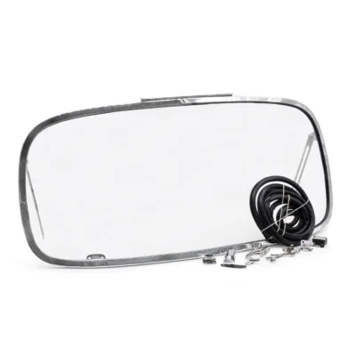T1 1958-64 Beetle Triple Chrome Rear Pop-out Safari Window Frame with Glass Kit