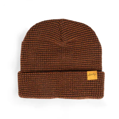 Limebug Official Woven Stripe Beanie, Rust Ember